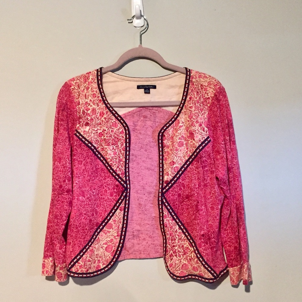American Eagle Lightweight Casual Floral Blazer